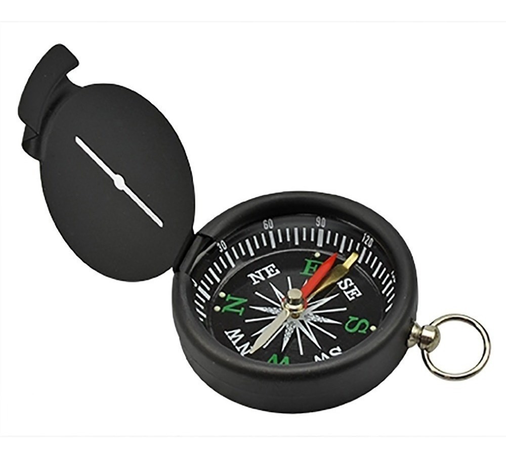 Brujula Sin Liquido Metalica Negra Con Tapa 45Mm G44-4  