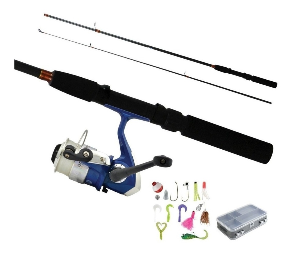 Caña De Pescar Spinning Con Carrete Con Accesorios