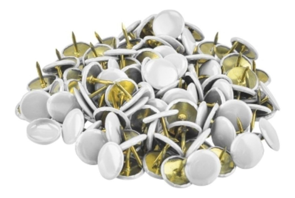 Tachuela Chinches Cabeza Plástico No. 1 100 Pz Blanco Gimbel