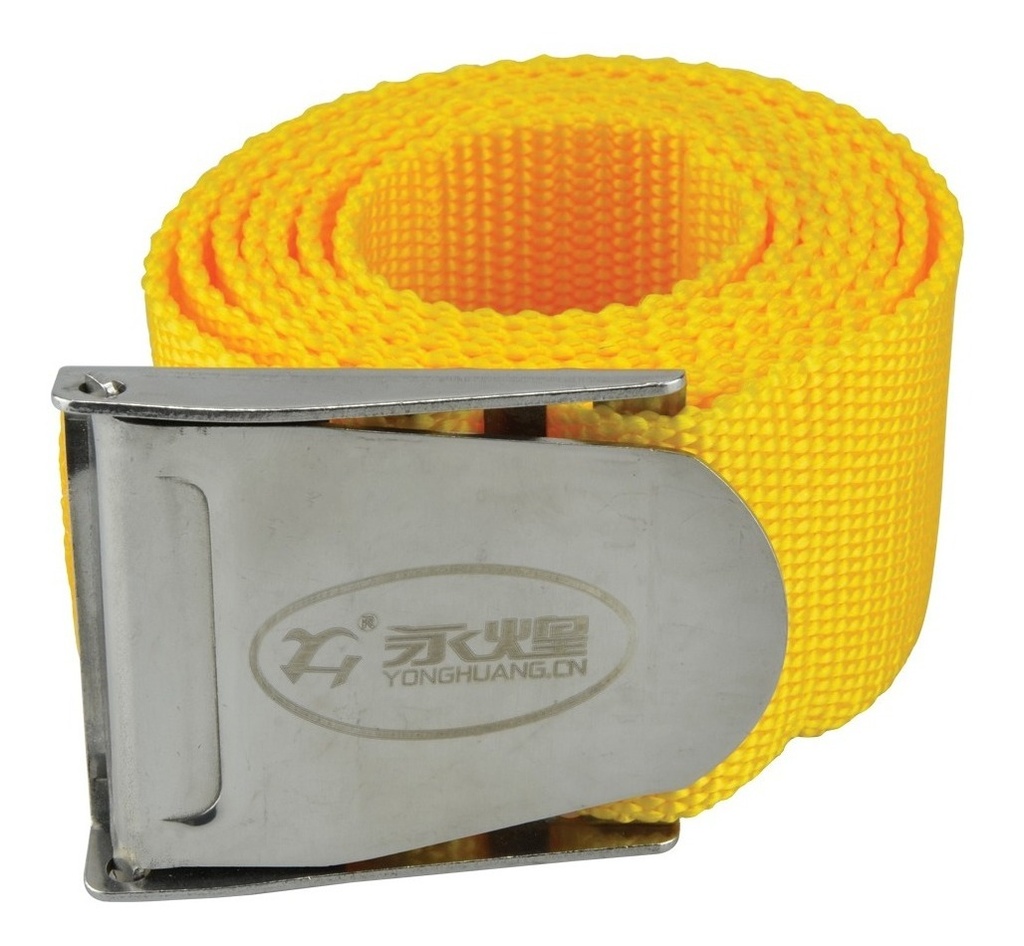 [GM-15CINTUR002CH] Cinturón de Buceo (weight Belt) Con Hebilla de Acero Amarillo