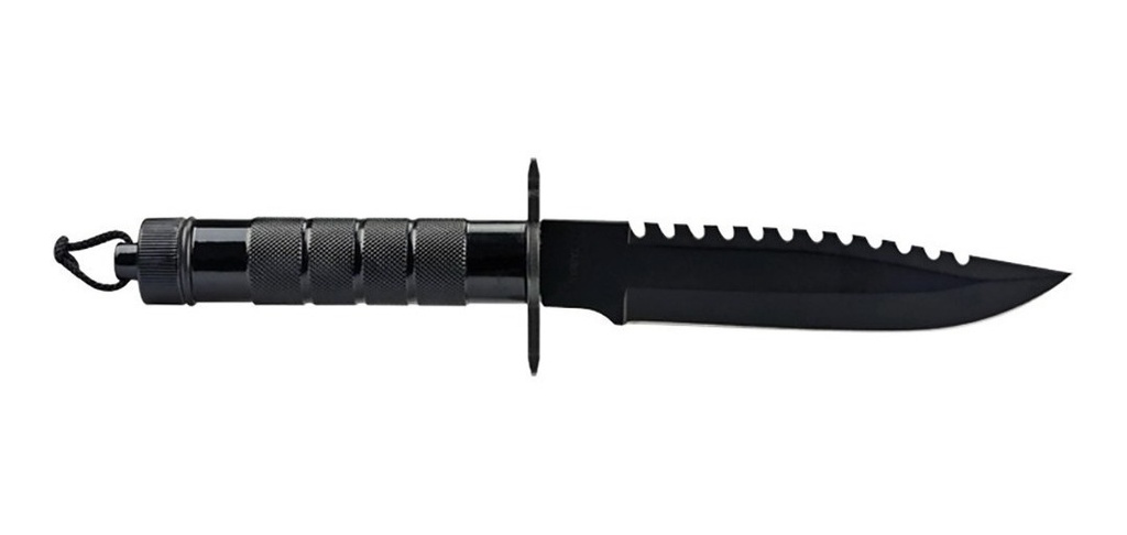 Cuchillo Táctico Negro 310mm Hoja Fija Campismo