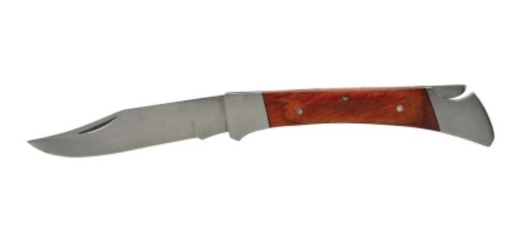 Navaja Plegable Acero Inoxidable Mango Madera 17.2Cmcalidad