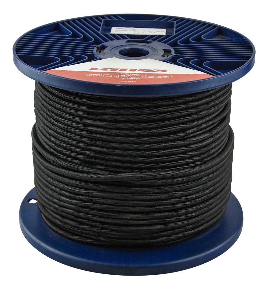 Cuerda Náutica (Cabo Amarre) Shock Cord 6mm 100m Negro