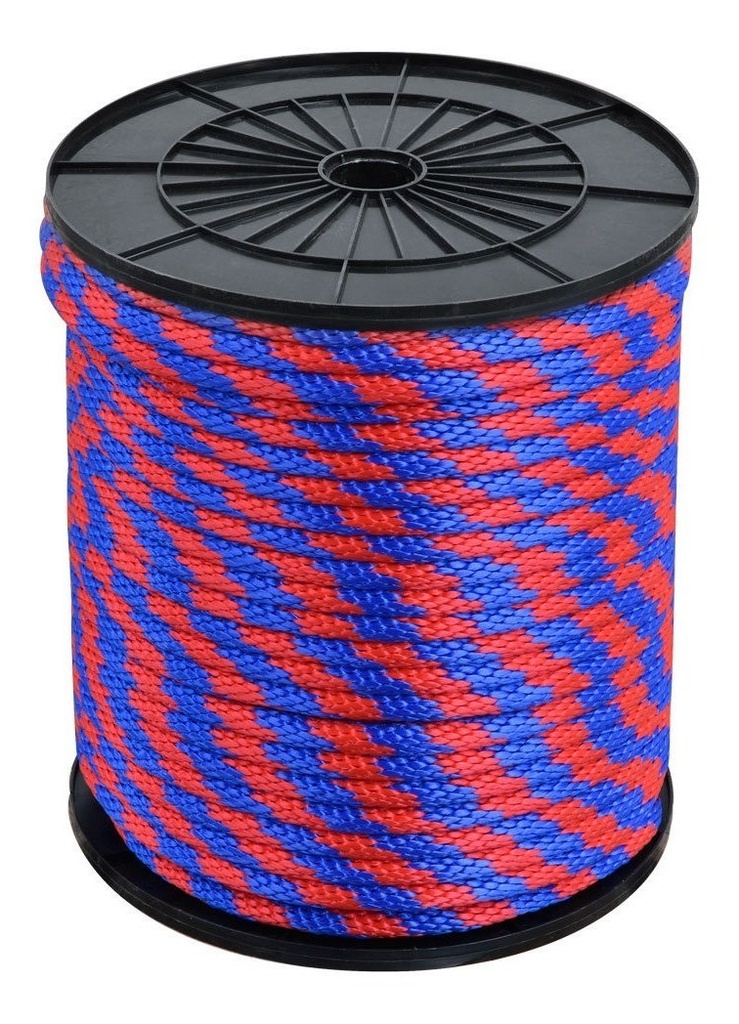 Cuerda Trenzada Polipropileno  3/8  Rojo/Azul 10Kg