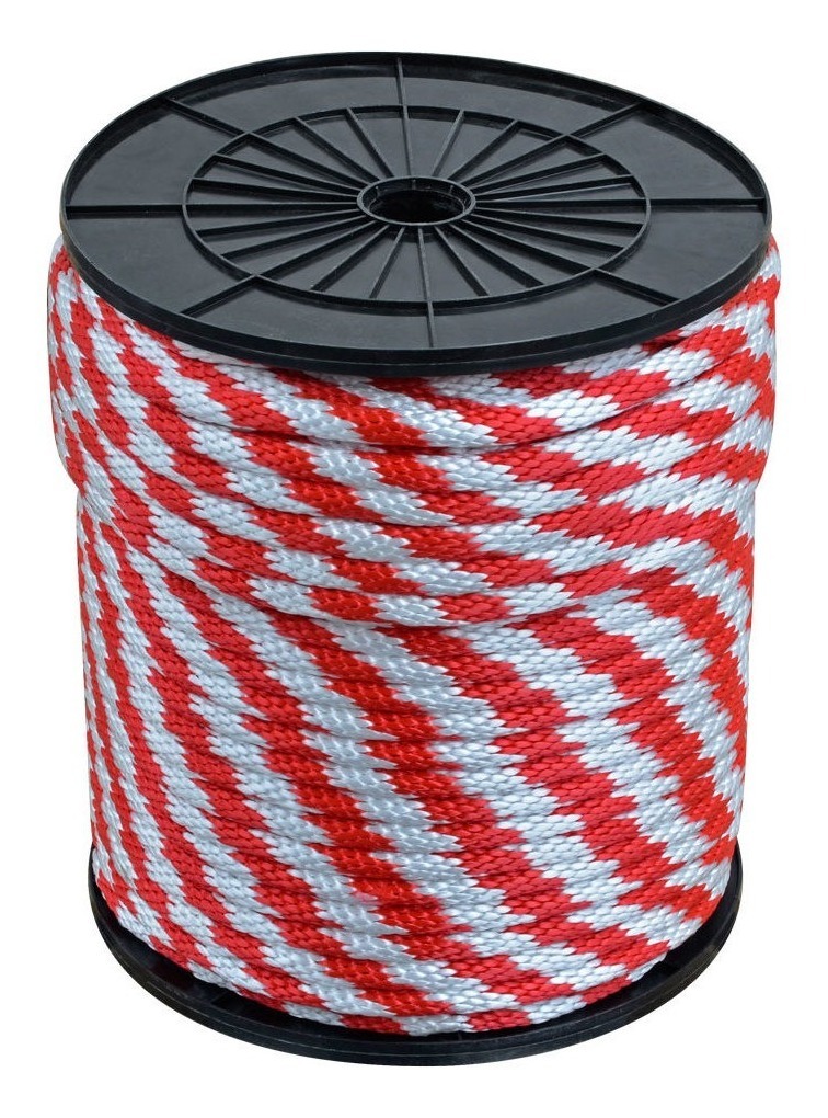 Cuerda Trenzada Polipropileno 3/8  Rojo/Blanco 10Kg