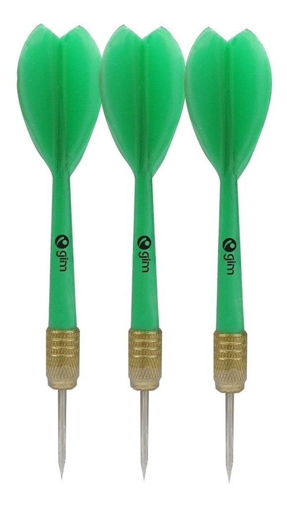 [GM-15DARDOS008PA] Dardos Punta De Acero 3 Piezas Gim Barril Bronce