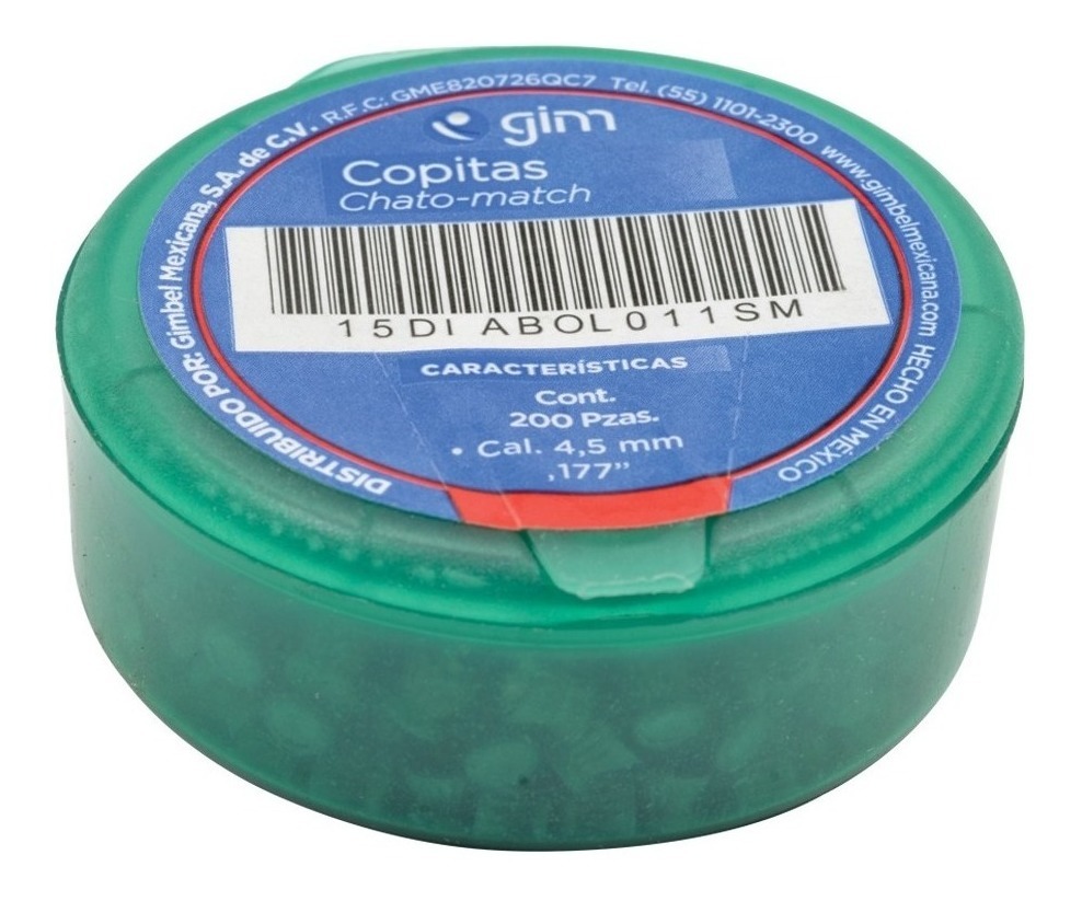 Municiones Diabolo Chatas Salva 1,800 Pzas 4.5Mm Tiro, Gim