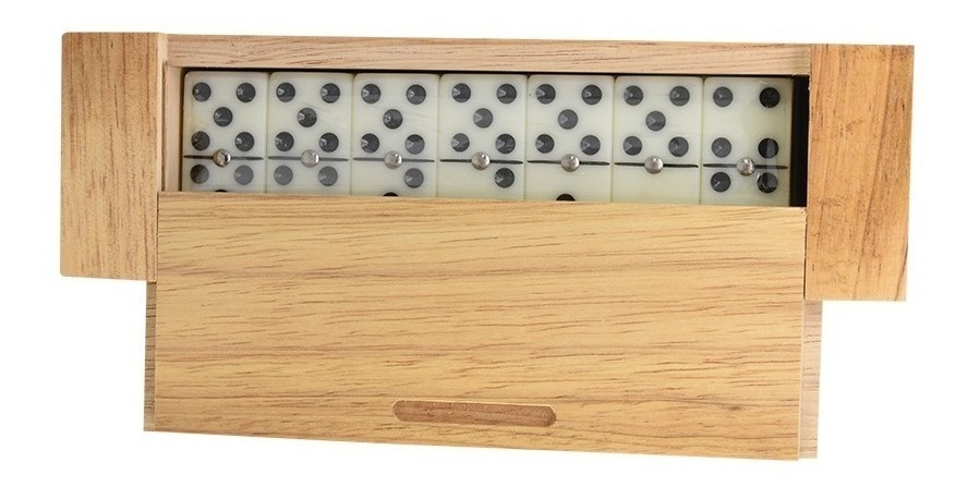 Juego Domino Acrilico Con Caja de Madera