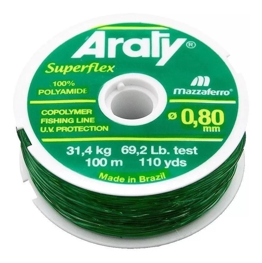 Hilo De Pesca Verde Araty 100M .80Mm Deporte