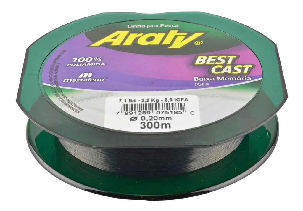 Hilo De Pesca Best Cast Gris 300mx.20mm Araty