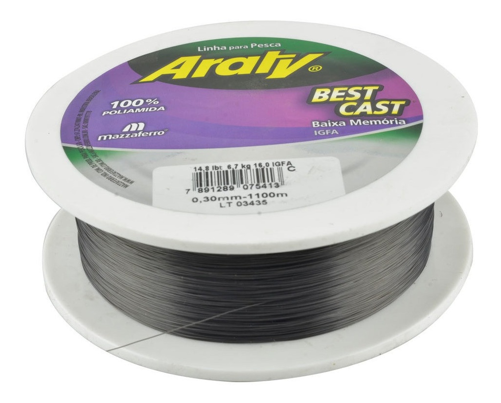 Hilo de Pesca Araty Best Cast 1100m-mm: 0,35 Gris Araty