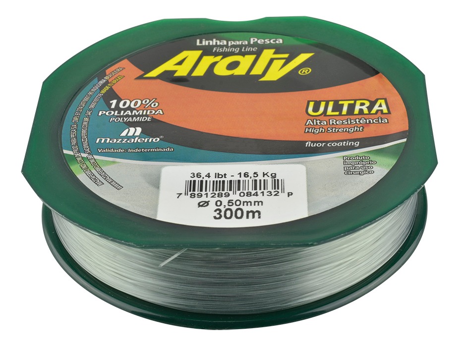 Hilo de Pesca Ultra Flourcoat Gris 300mx.50mm Araty