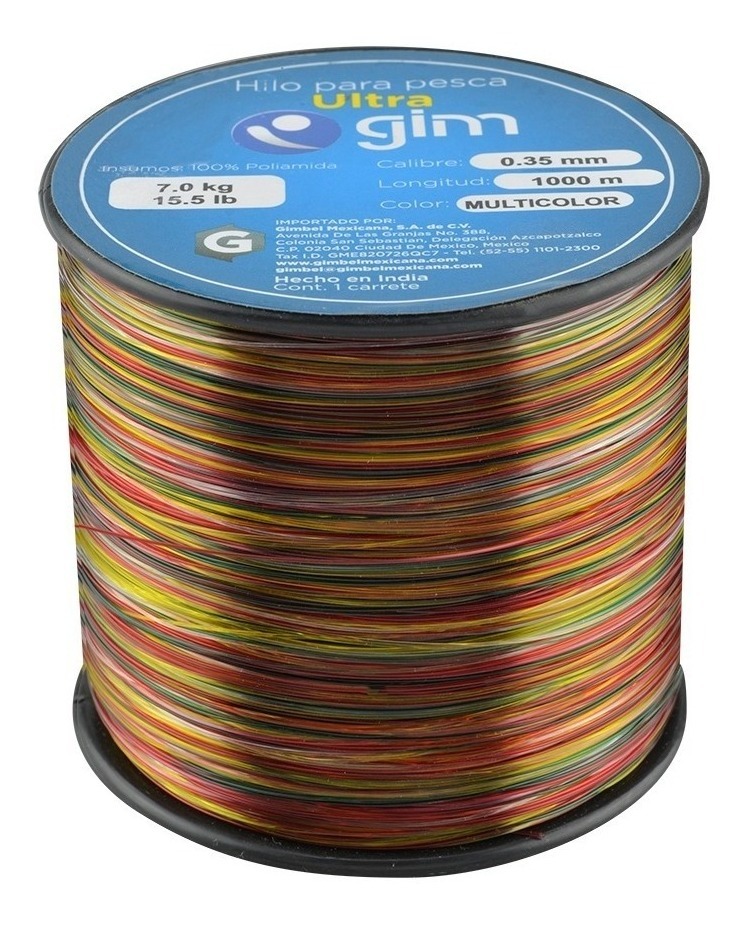 Hilo De Pesca Multicolor Ultra 0.35Mm 1000 M Resistencia 7Kg