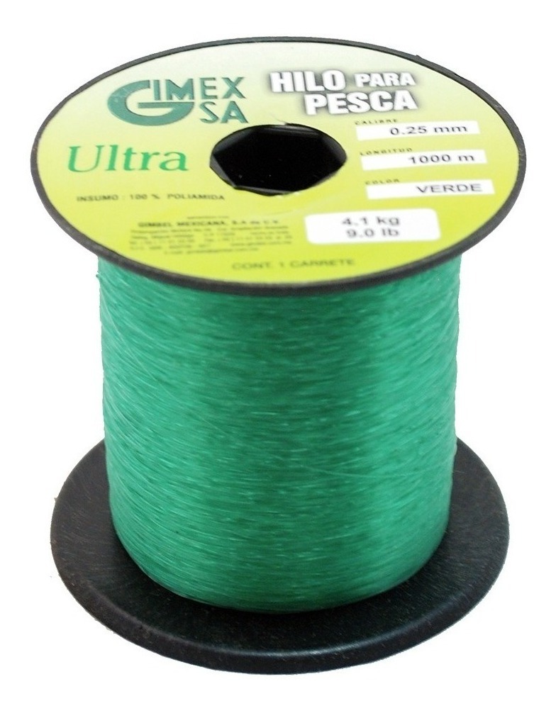 Hilo de Pesca Verde Ultra 0.45Mm 1000Mts