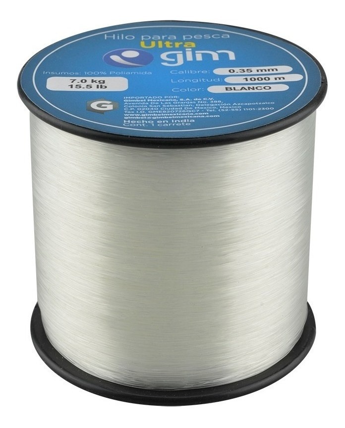 Hilo De Pesca Ultra Gim 0.35Mm Resis 7Kg Var Colores 1000M