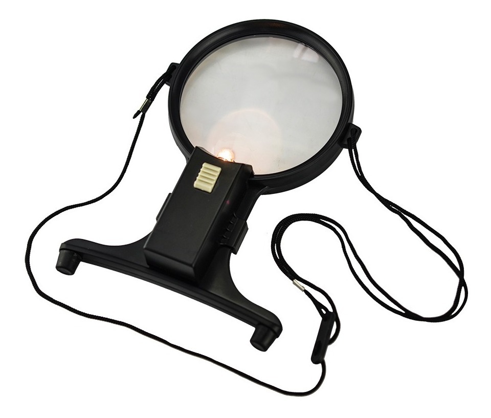 2 Lupas Manos Libres Con Soporte Y Luz Producto Nuevo