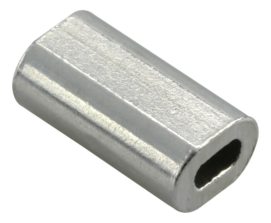 Clip Sencillo Aluminio (Crimp Sleeve) Pesca 1.0X0.8X7mm (100 Pzas)