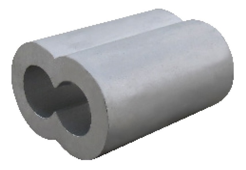 [GM-15PESCAC015DO] Clip Doble Aluminio (Crimp Sleeve) Pesca 3.5X1.35X20mm (100 Pzas)