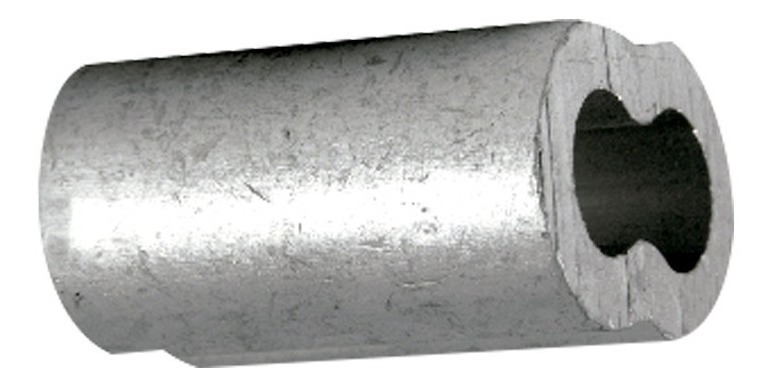 Clip Doble Aluminio (Crimp Sleeve) Pesca 6.3X1.4X20mm (100 Pzas)