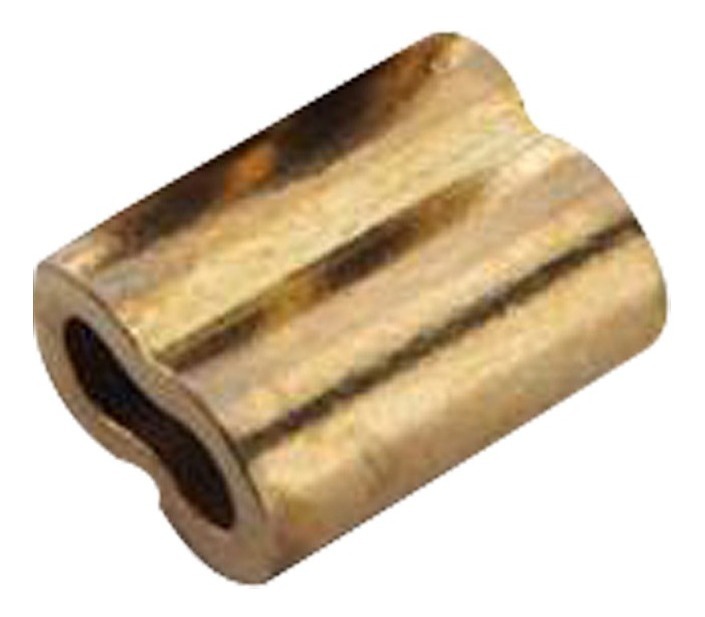 Clip Doble Latón (Crimp Sleeve) Pesca 1/8" (10 Pzas)