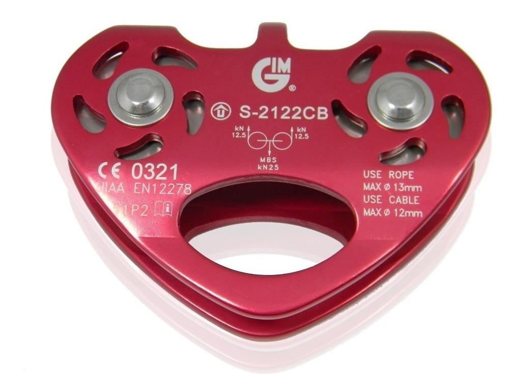 Polea Doble Inoxidable Con Balero 25Kn 12Mm Gim-06