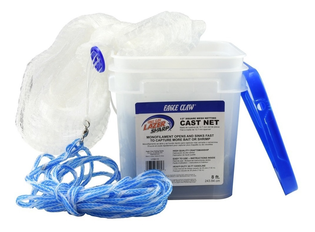 Red De Pesca Para Agua Salada 8 Con Malla De 1/2 Eagle Claw