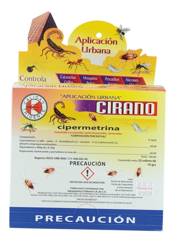 Cirano 40ph Insencticida En Polvo Humectable  Veneno