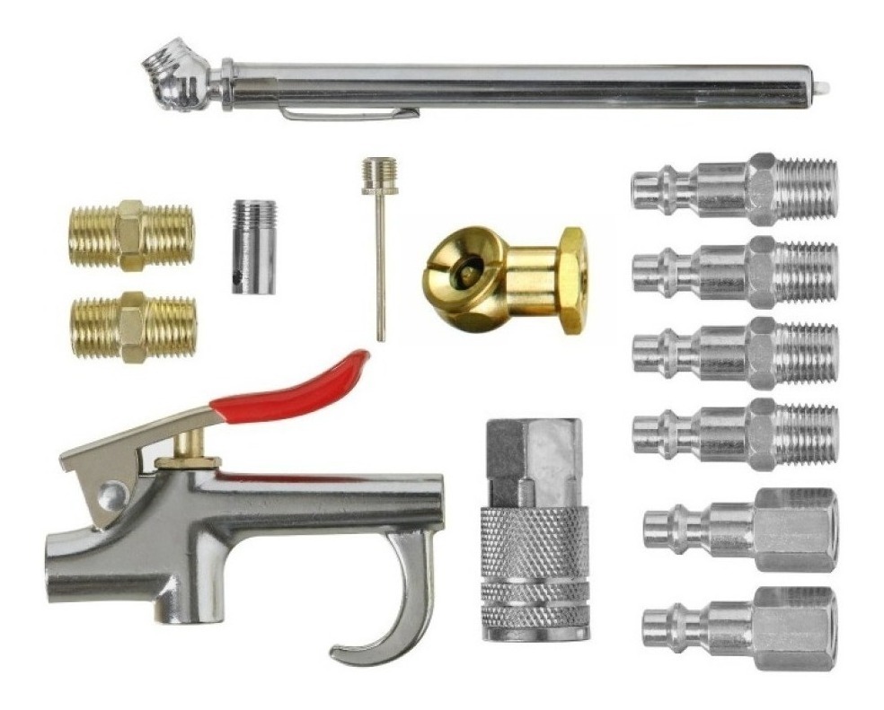 [GM-16PISTOL025CH] Kit de Accesorios Neumáticos 14 Piezas AA-5014K