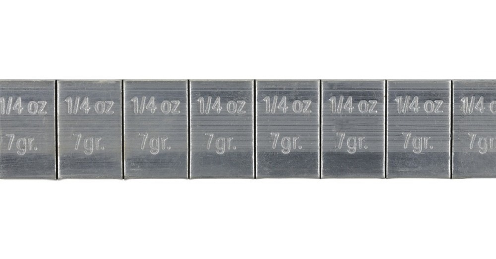 [GM-16PLOMOS001CH] Plomos Para Rueda Con Adhesivo 1/4Oz*12 Pb84 (50 Piezas)