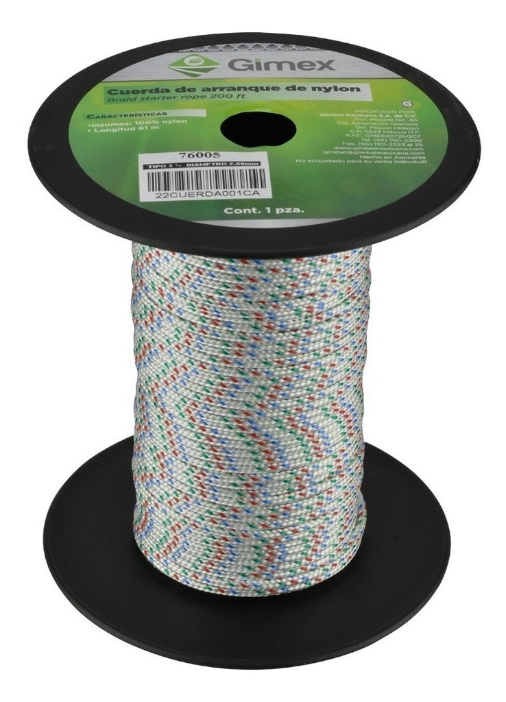 Cuerda de Arranque (Piola) 3.5mm x 5m para Motor