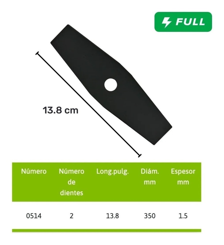 Disco Para Desbrozadora 2 Dientes 350X1.5X25.4Mm 0514 Nuevo