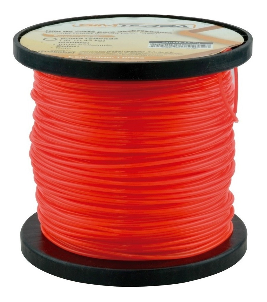 Hilo Para Desbrozadora 2.65mm 5lb Rojo GIM Terra