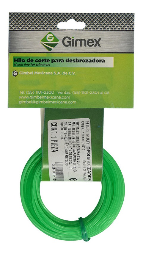 Hilo Para Desbrozadora 1.60Mm (.065) 15M Verde
