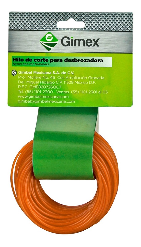 Hilo Para Desbrozadora 2.65Mm (.105) 15M Naranja