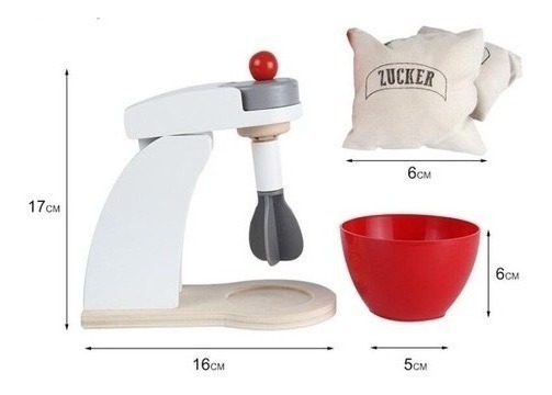 Batidora de Madera - Electrodoméstico de Juguete con Accesorios