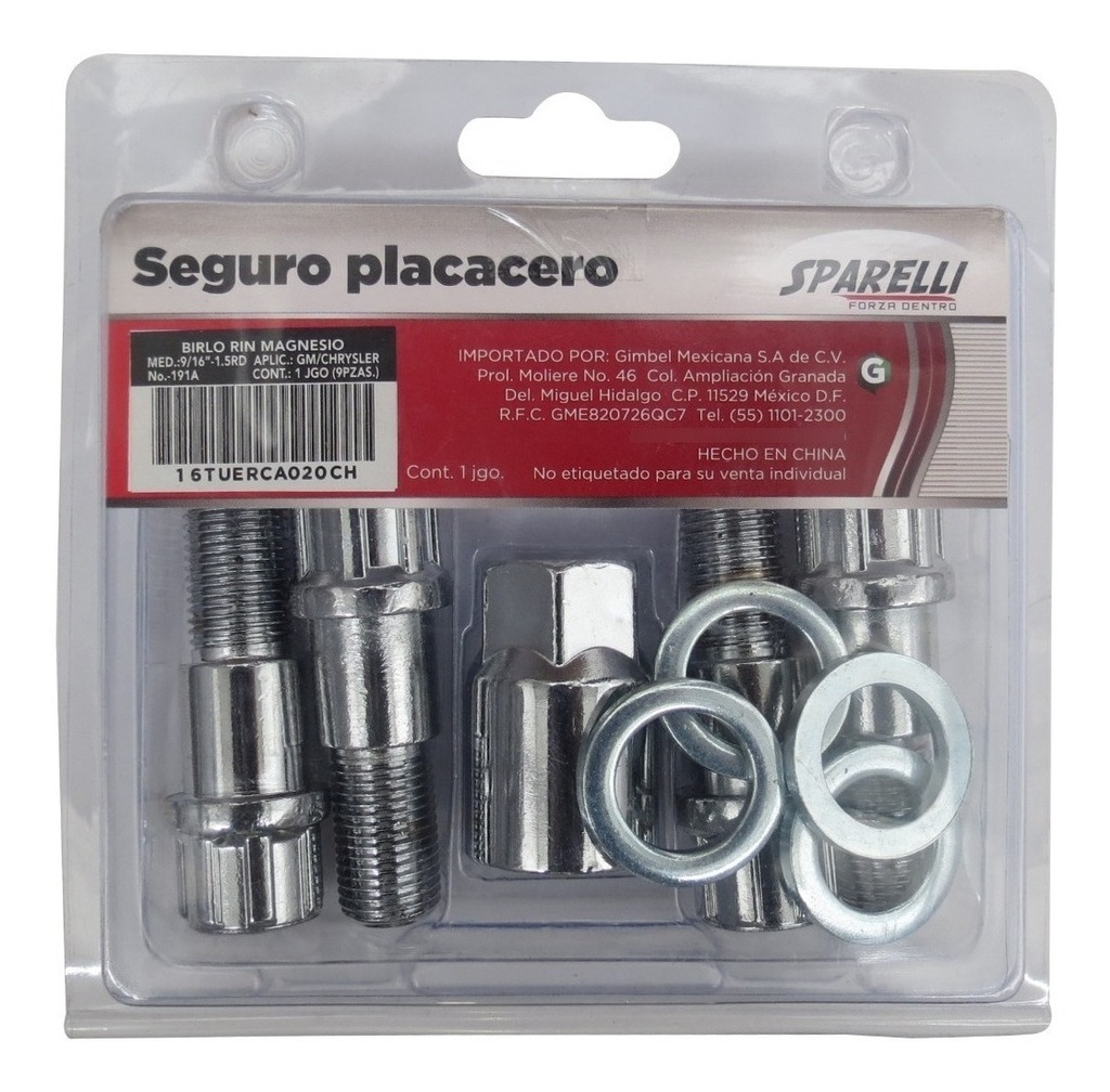Birlo Rin Magnesio 9/16 -1.5rd Gm/chrys 191a Tuercaplus