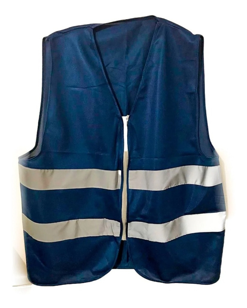 Chaleco Alta Visibilidad Azul Marino con Bandas Reflejantes