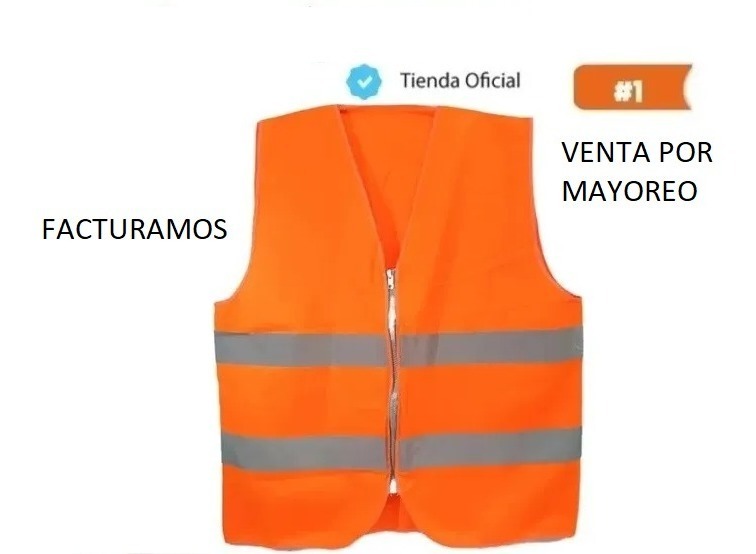 Chaleco Alta Visibilidad Naranja Con Bandas Reflejantes