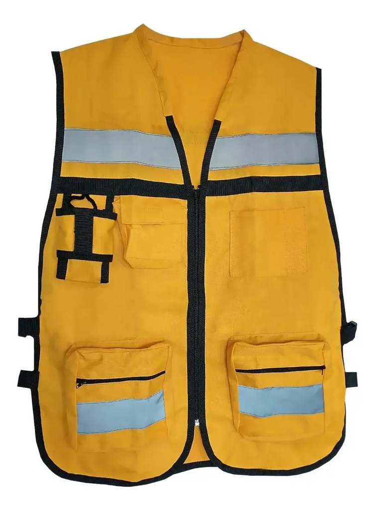 [BL-101AMA] Chaleco de Seguridad Reflejante Tela Textil Amarillo WEISCO Alta Visibilidad