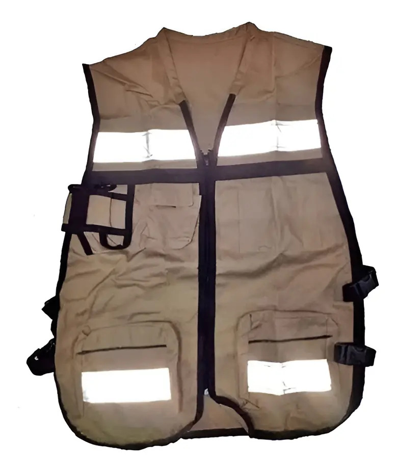 [BL-101BEI] Chaleco de Seguridad Reflejante Tela Textil Beige WEISCO Alta Visibilidad