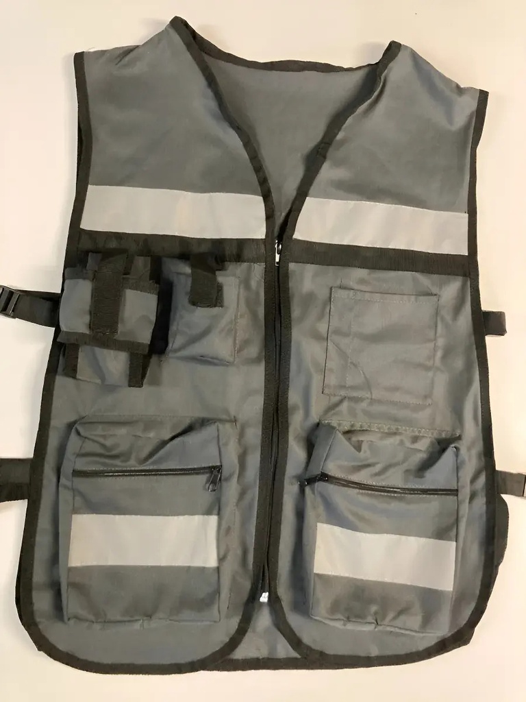 [BL-101OXF] Chaleco de Seguridad Reflejante Tela Textil Gris Oxford WEISCO Alta Visibilidad