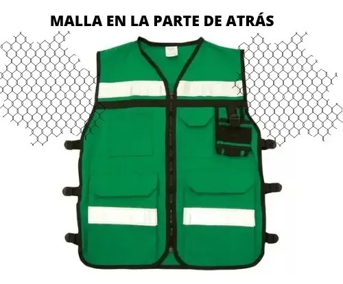 Chaleco Reflejante Malla Textil Verde