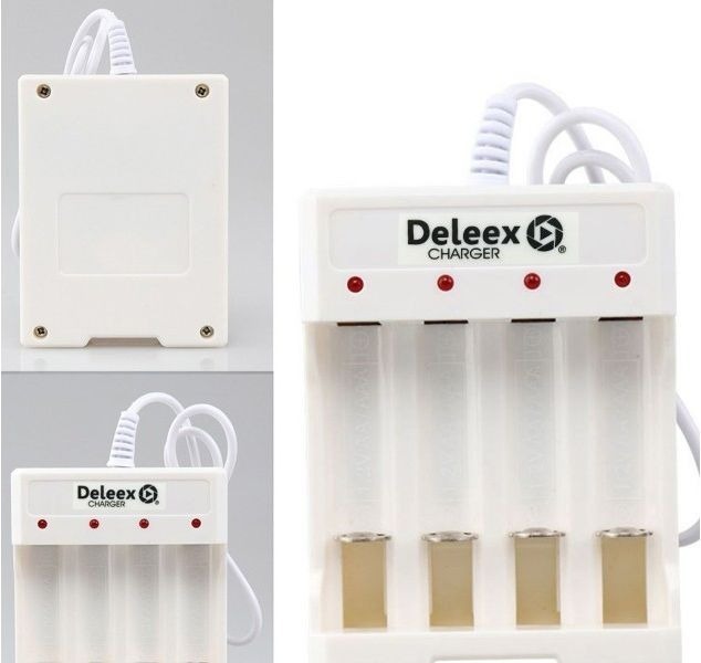 [EB-EP30067] Cargador Deleexpara 4 Pilas Recargables Aa Y Aaa Entrada Usb