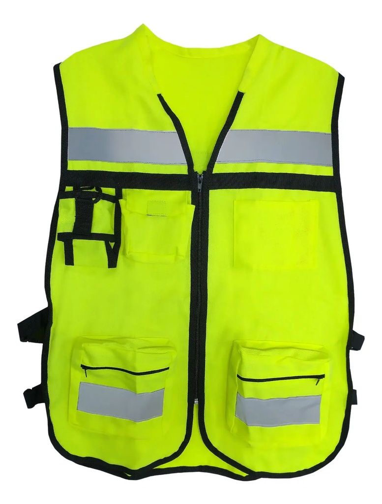 [BL-101AMN] Chaleco de Seguridad Reflejante Tela Textil Amarillo Neón WEISCO Alta Visibilidad