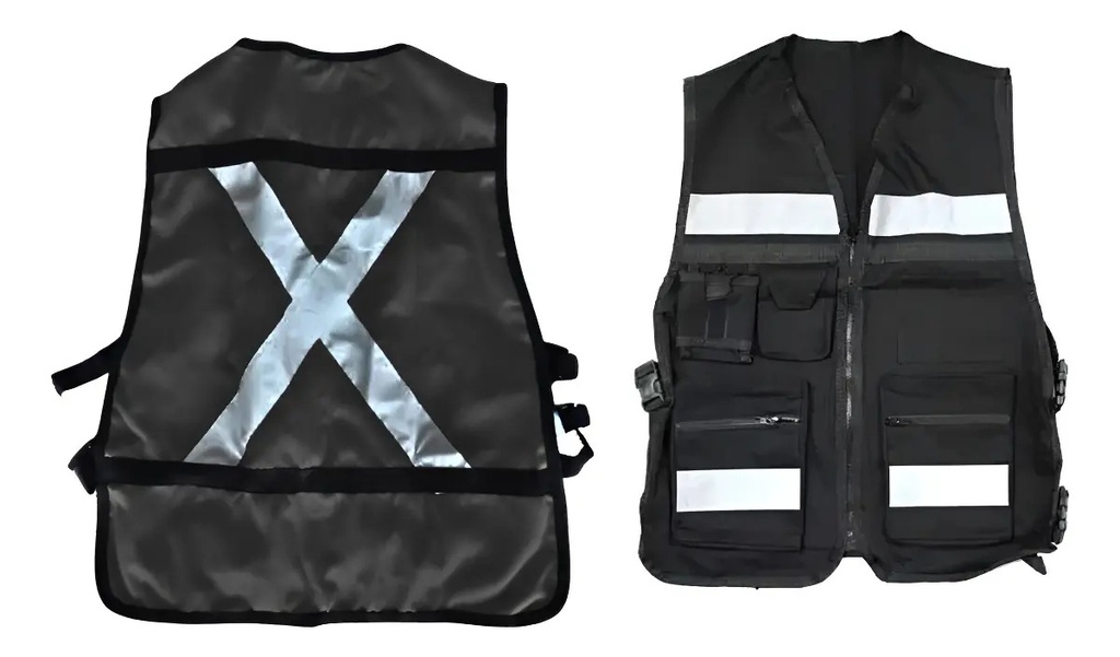 [BL-101NEGX] Chaleco de Seguridad Reflejante Tela Textil Negro WEISCO Alta Visibilidad