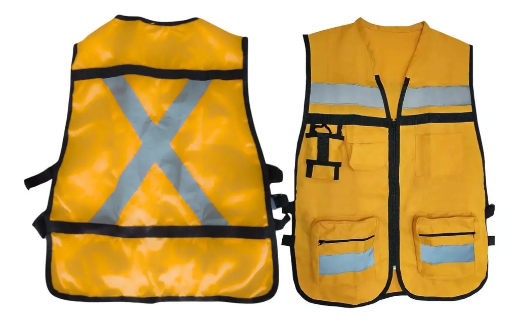 [BL-101AMAX] Chaleco de Seguridad Reflejante Tela Textil Amarillo WEISCO Alta Visibilidad