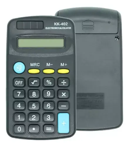 Calculadora Chica Escolar Oficina 8 Dígitos Negra Kk-402