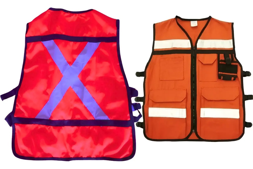 [BL-101NARX] Chaleco de Seguridad Reflejante Tela Textil Naranja WEISCO Alta Visibilidad