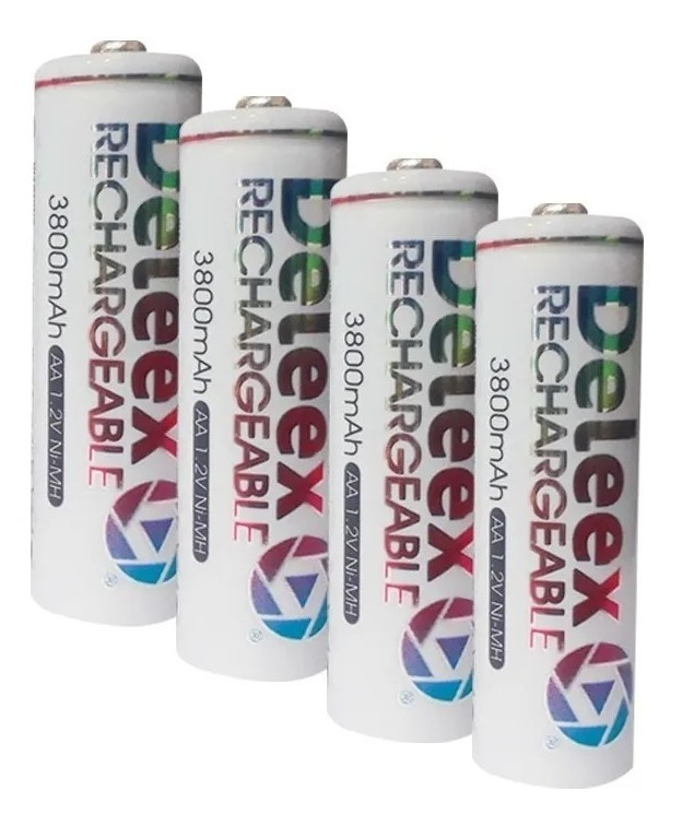Kit De 4 Pilas Recargables Aa 3800mah Deleex Green Power