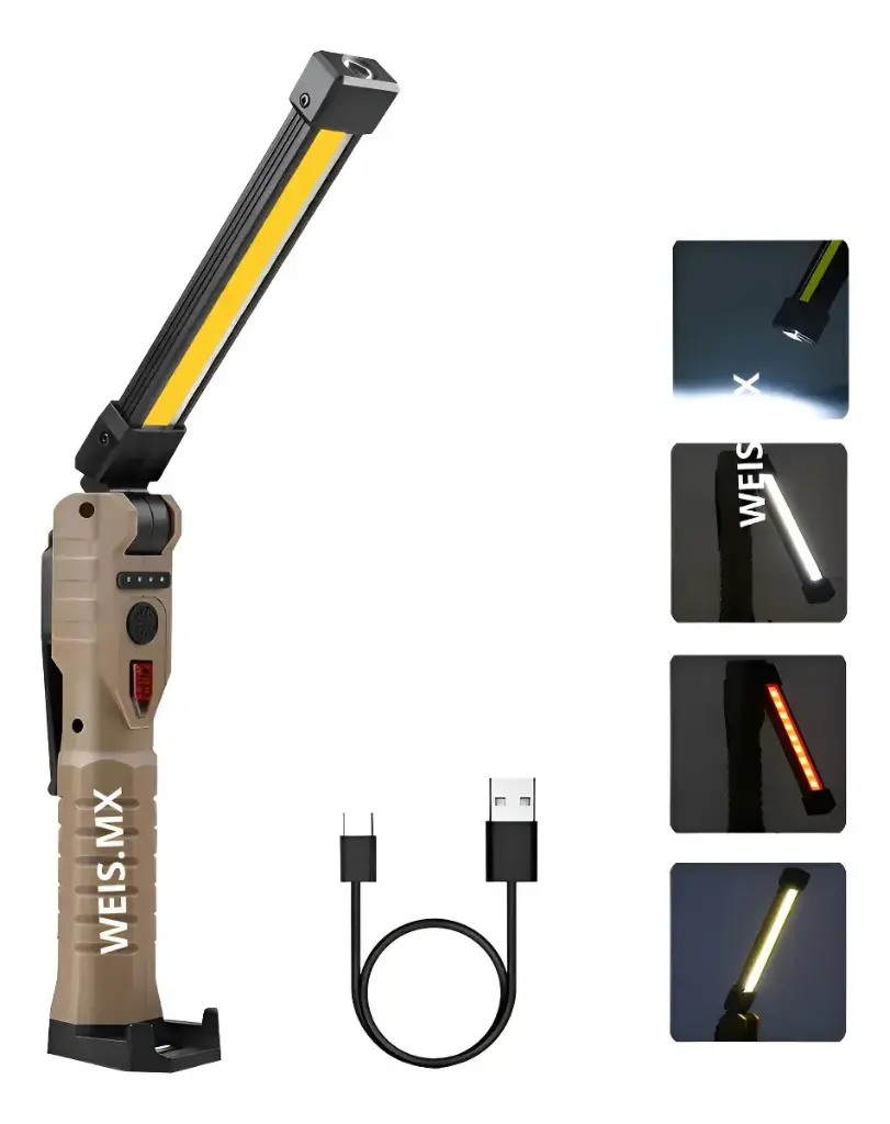 Linterna Lampara Táctica LED Recargable Iman 7 Modos Caming